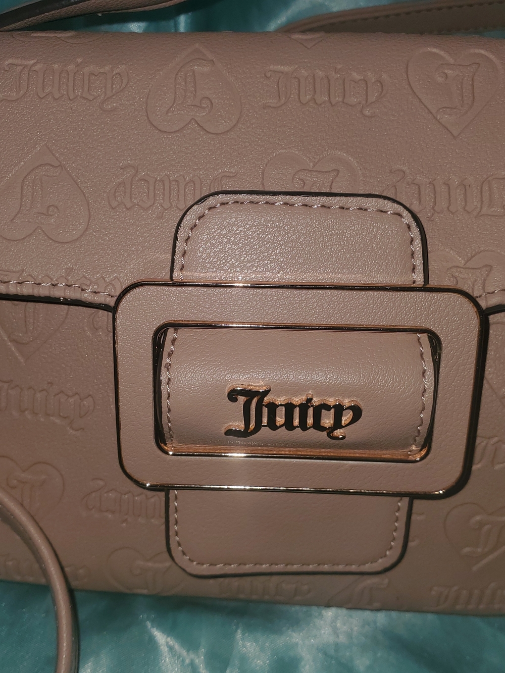 Juicy Couture Women's Embossed Logo Shoulder Bag in Beige